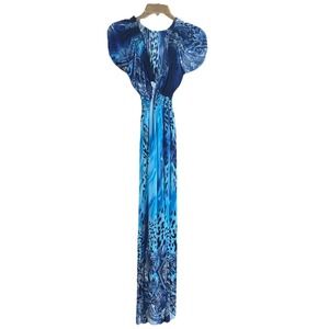 Paisley Print V-Neck Maxi Dress Sz L Lightweight Boho Summer